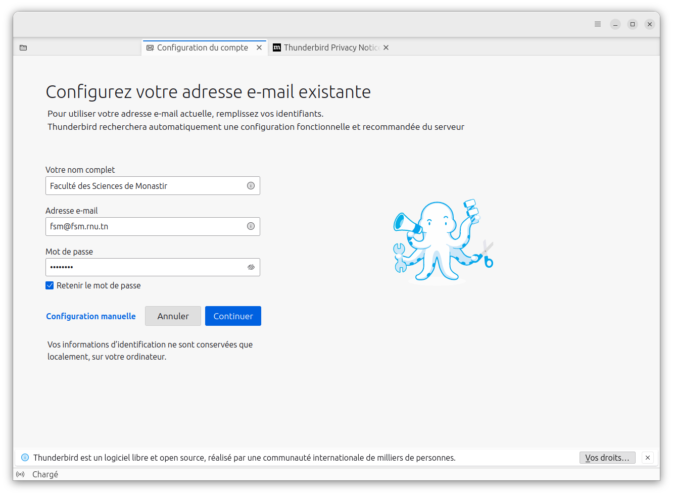 Configurer votre adresse e-mail existante